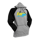A gray and black hoodie with the Fargo Half Marathon logo in blue and green text