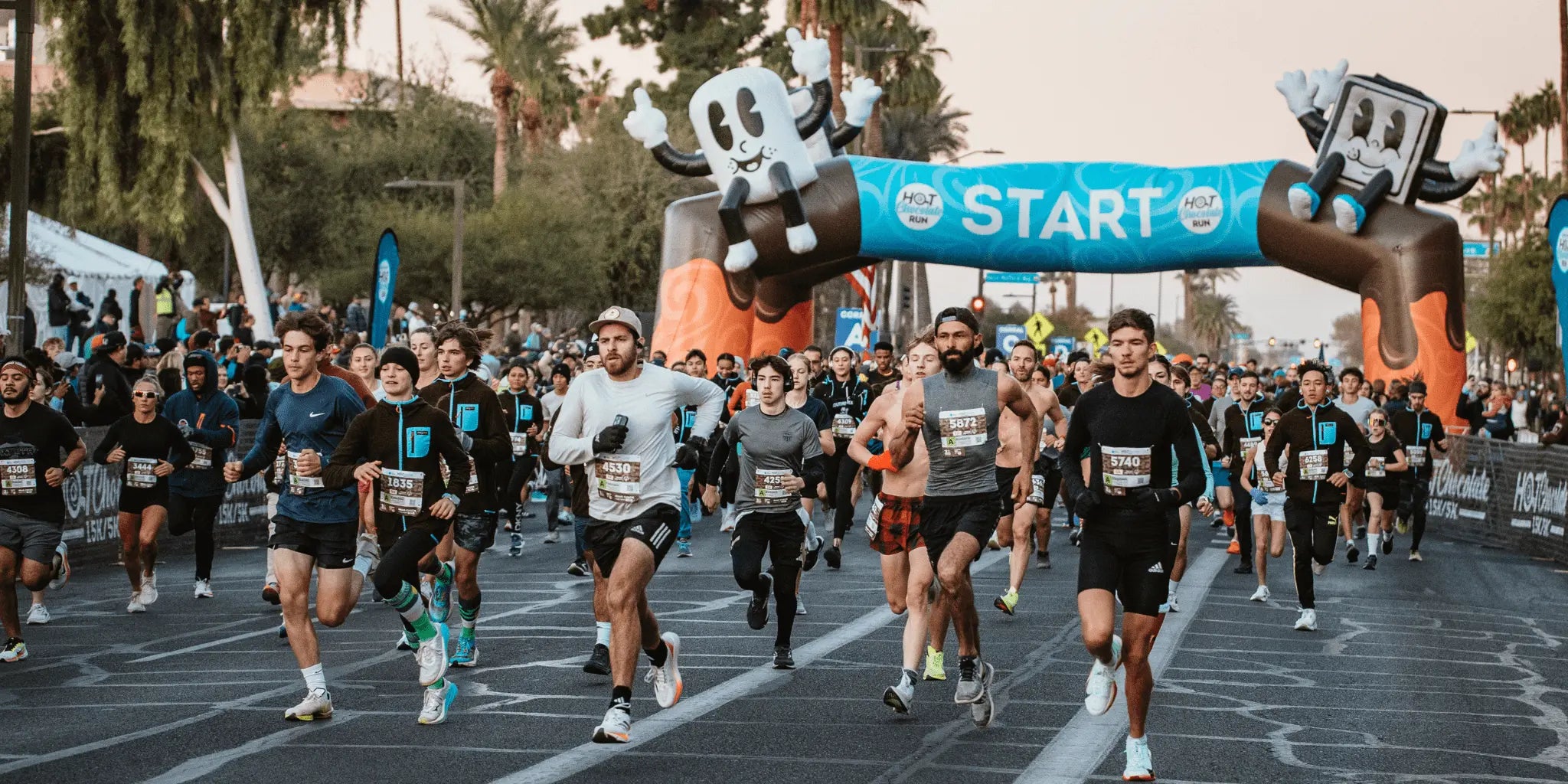 Runners starting a race at the Hot Chocolate Run