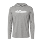 Gray hoodie with 'Hot Chocolate Run' text 