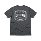 Dark gray t-shirt with white Hot Chocolate Run text 