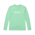 Green long sleeve tee with white Hot Chocolate Run logo in center chest