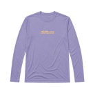 Lavender long sleeve tee with Hot Chocolate Run logo