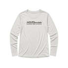 Light gray brown long-sleeve shirt with 'Hot Chocolate Run' text 