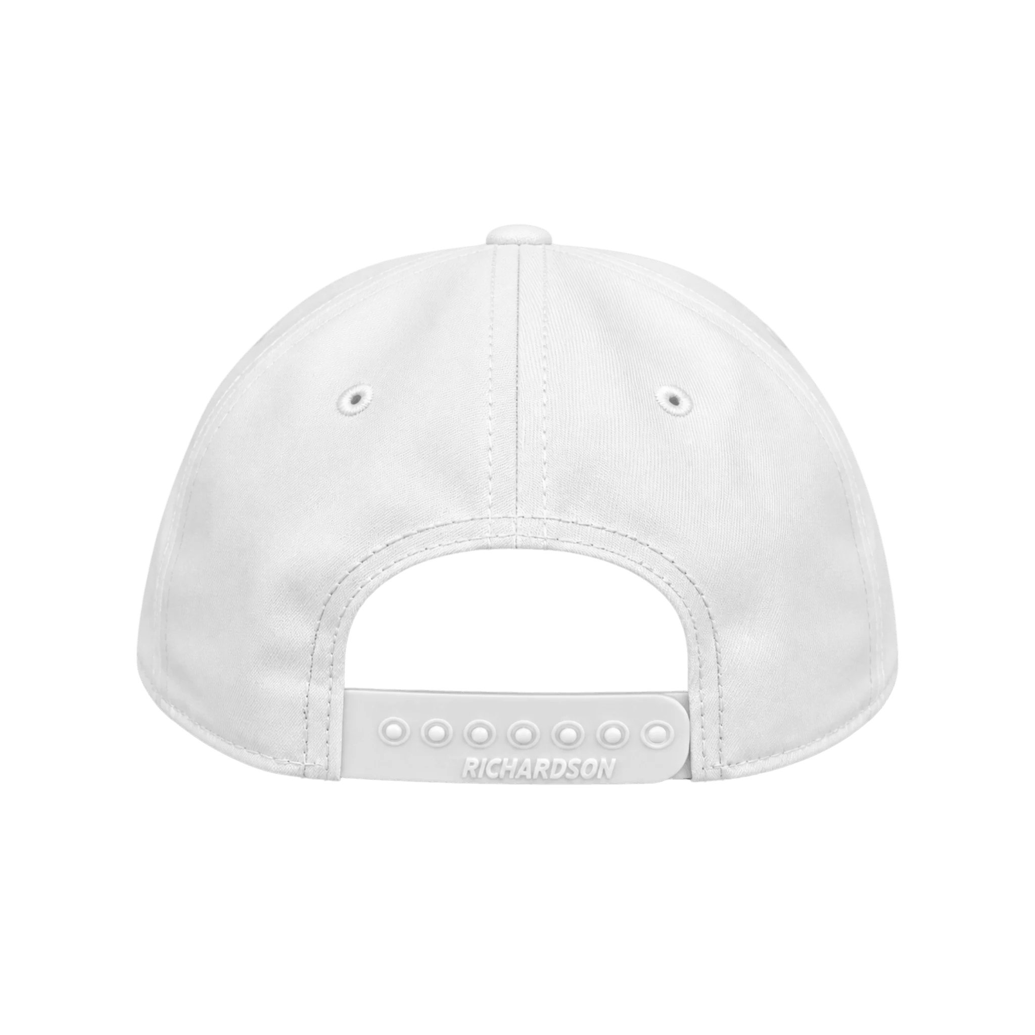 White cap with snapback closure