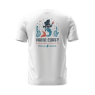 White t-shirt with mermaid graphic and Maine Coast Marathon text 