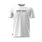 White t-shirt with 'Maine Coast Marathon, Half & 5K' text