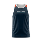 Navy tank top with orange accents and 'Maine Coast Marathon Half & 5K' text