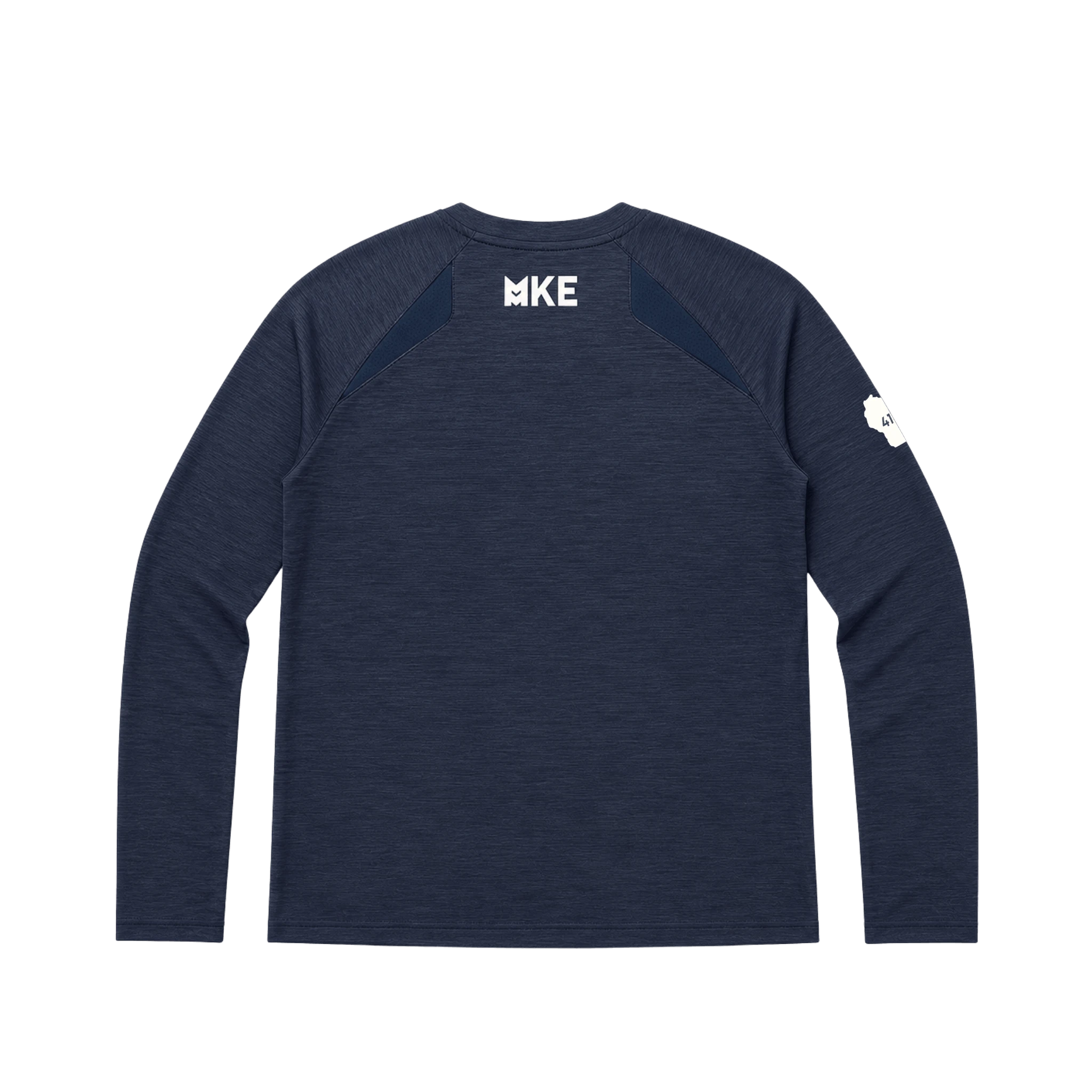 Navy long-sleeve shirt with 'MKE' branding