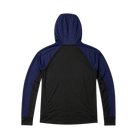 Black hoodie with dark purple accents and pattern 