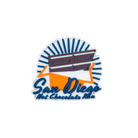San Diego Hot Chocolate Run bar with orange and white design bib fastener 