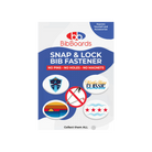 Bib Boards Snap & Lock Bib Fastener packaging with colorful designs for North Shore Classic