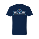 Navy blue t-shirt with 'North Shore Classic Finisher' graphic