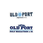 Two Old Port Shipyard text half marathon and 5K stickers 