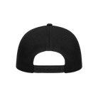 Black cap with snapback closure