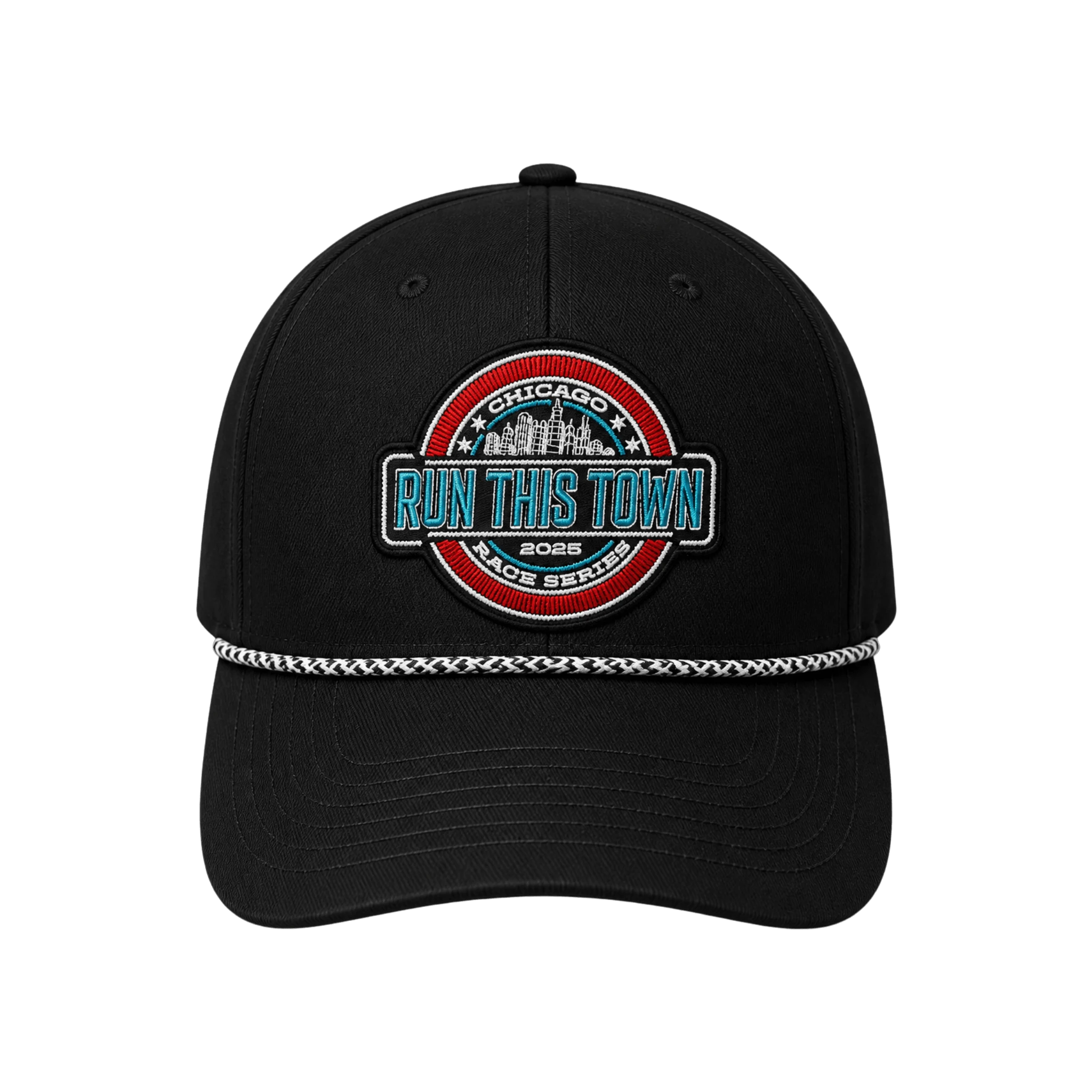 Black cap with Run This Town logo and branding