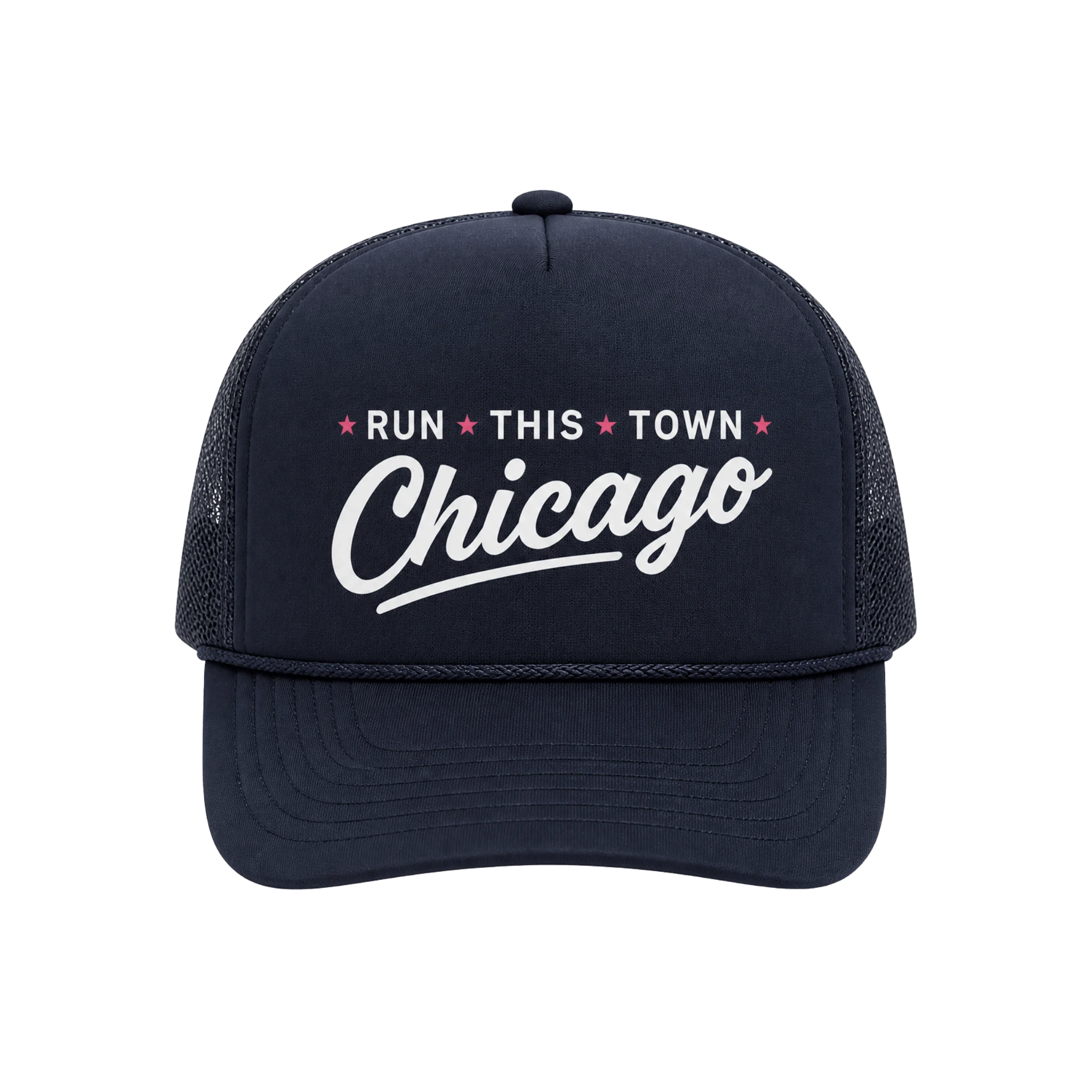 Navy cap with 'Run This Town Chicago' text