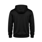 Black hoodie shown from the back