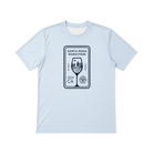 Light blue t-shirt with a Santa Rosa Marathon graphic design