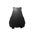 A black bear-shaped silhouette magnet with a textured matte finish