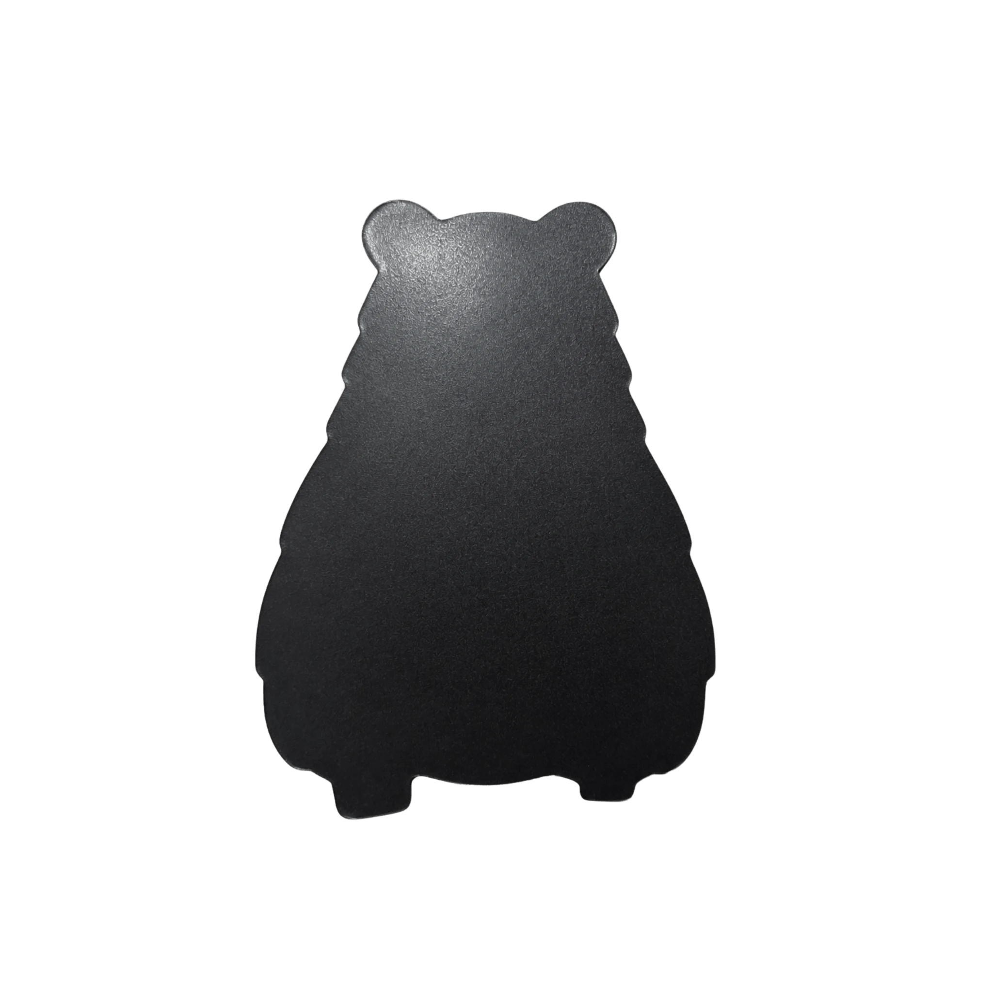 A black bear-shaped silhouette magnet with a textured matte finish