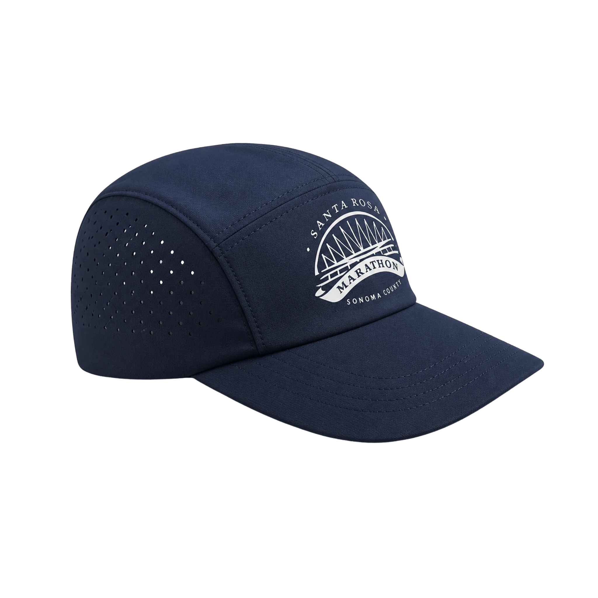 Navy blue cap with white logo 