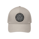 Beige cap with black circular Santa Rosa Marathon logo