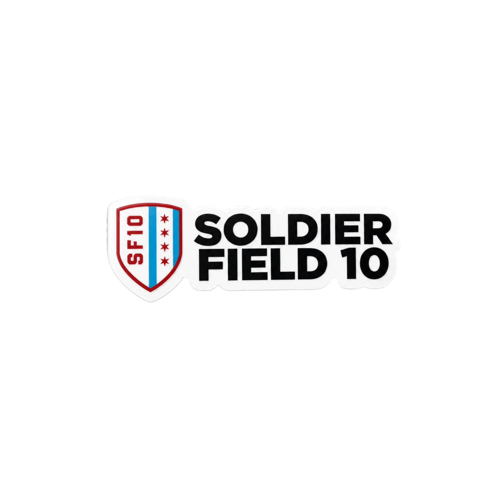 Logo of Soldier Field 10 with a shield design