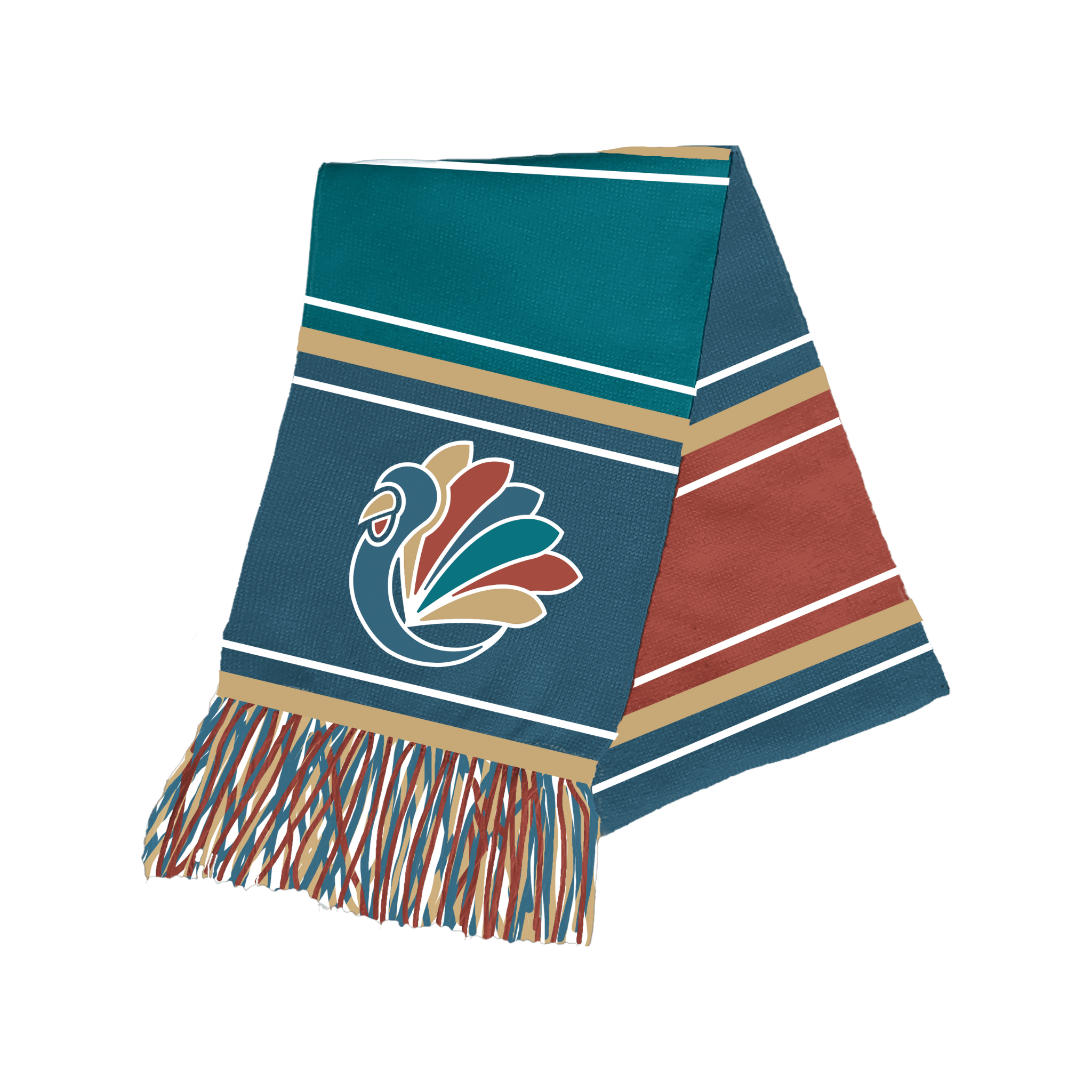 Turkey Trot Striped Knit Scarf