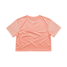 Back of a peach crop top with pattern sleeves