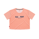 Peach-colored crop tee with 'Old Port' logo