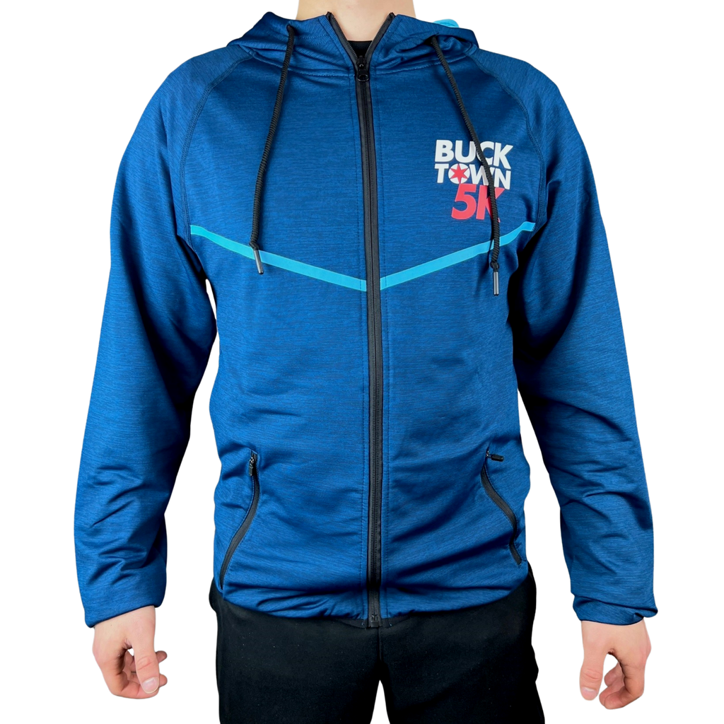Men's Bucktown 5K Blue Full Zip Hoodie Ventures Endurance Online Store