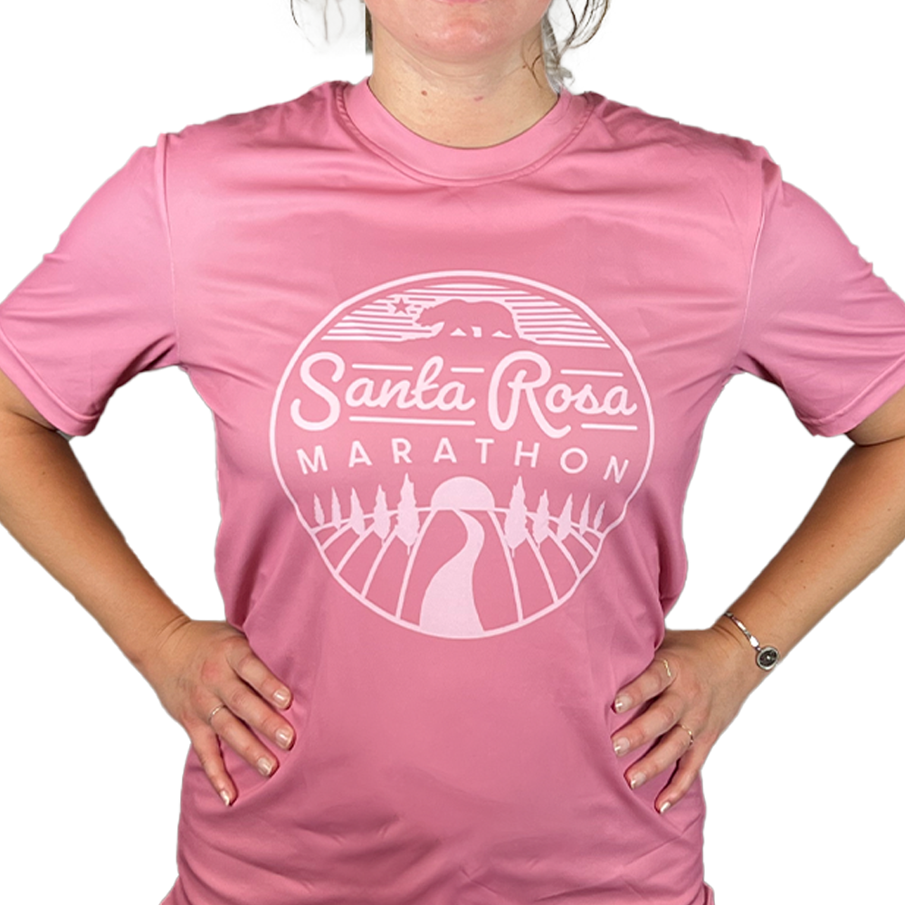 Unisex Santa Rosa Marathon Pink Scenic Tee