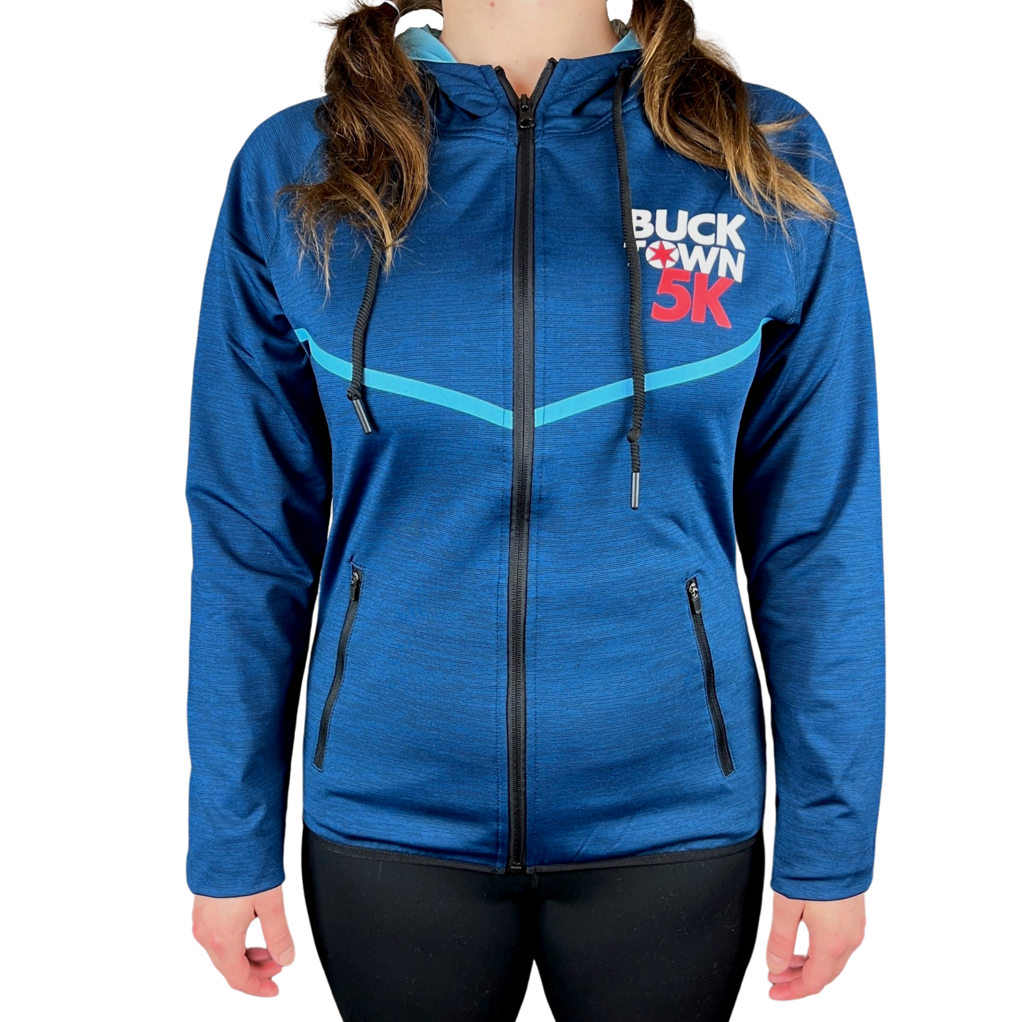Women's Bucktown 5K Blue Full Zip Hoodie