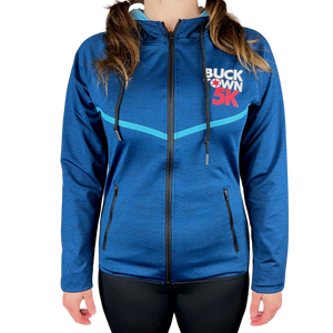 Women's Bucktown 5K Blue Full Zip Hoodie